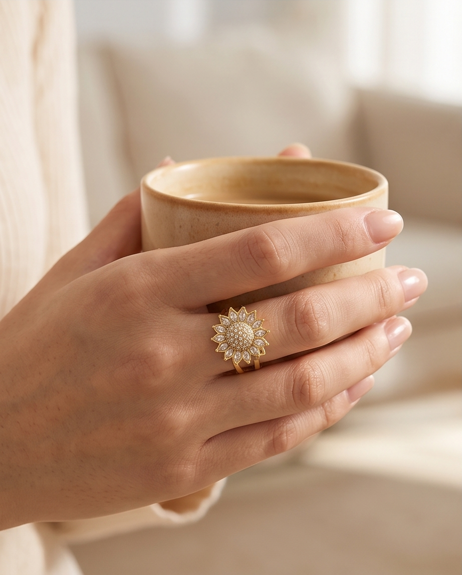 Anti-stress ring Zon – Kalmte & ontspanning ☀️✨