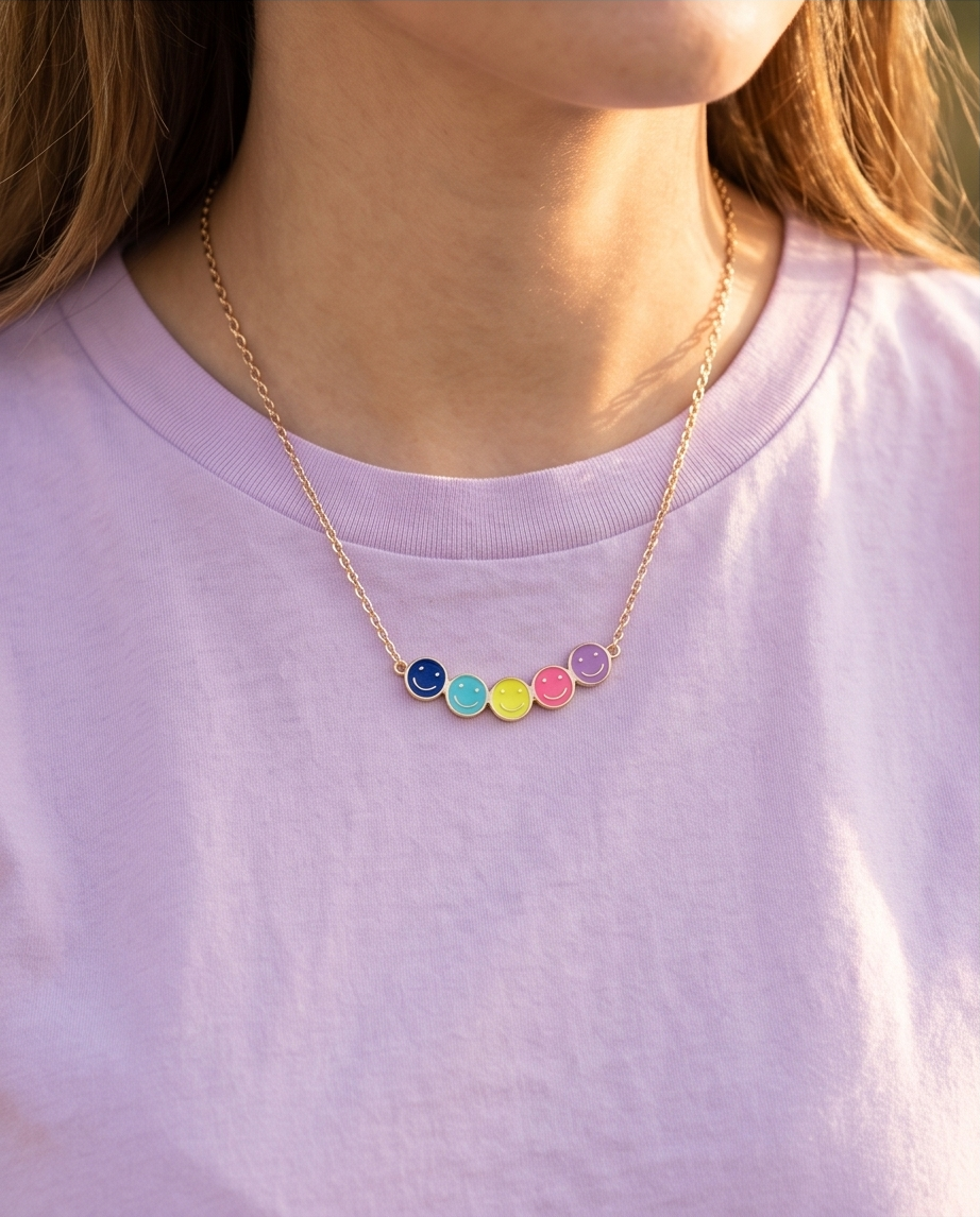 Roestvrijstalen Smiley Ketting – Dagelijkse elegantie