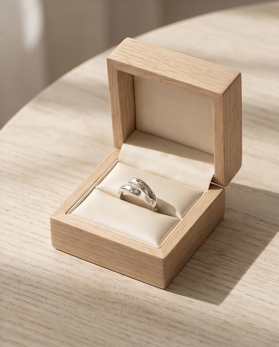 Zilveren druppelring