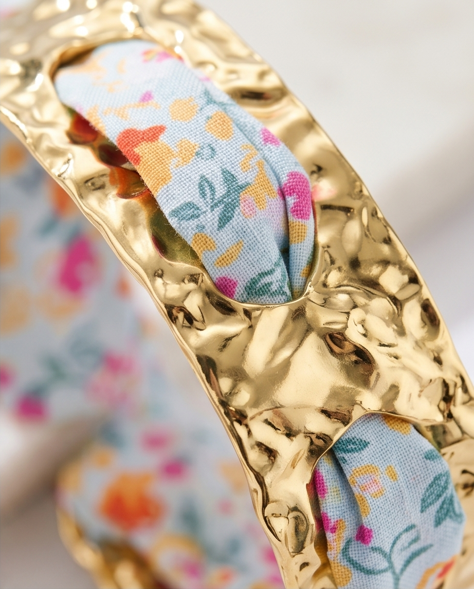 Bracelet jonc avec foulard – Chic & tendance