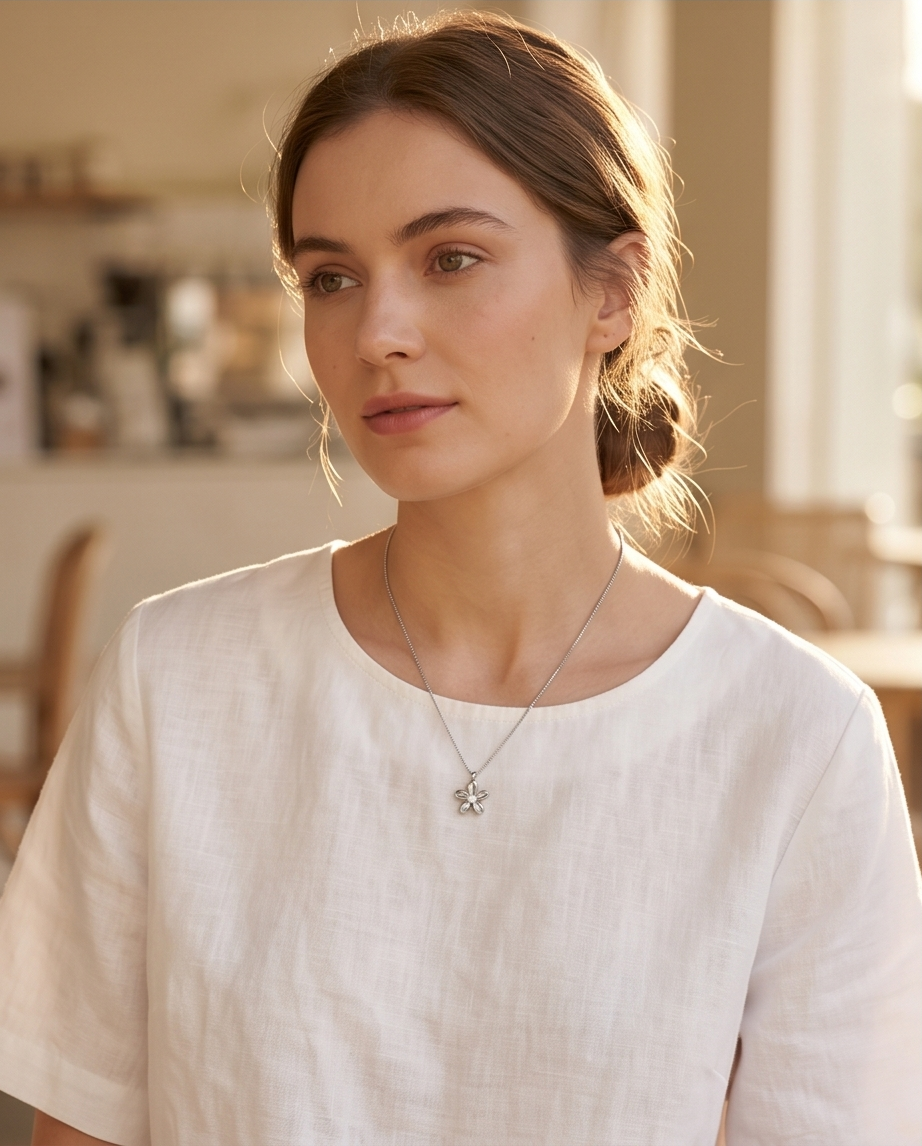 Stainless steel Flower necklace – Glow effortless