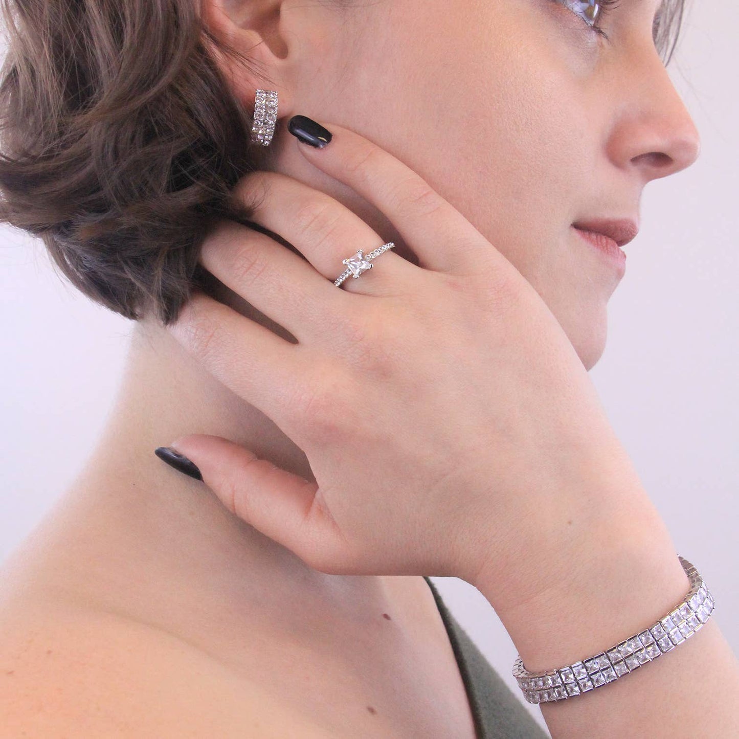 Olena oorbellen - zilver en kristal
