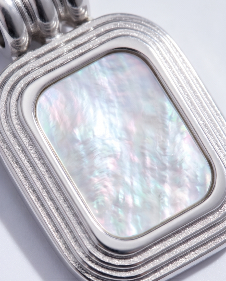 Elodie Silver Stainless Steel Mother-of-Pearl Necklace ✨🤍