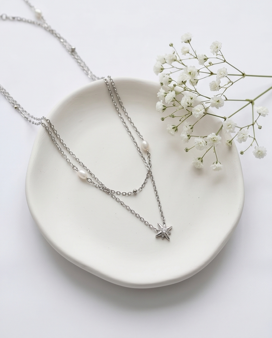 Stainless Steel Pearl Necklace – Glow Clean
