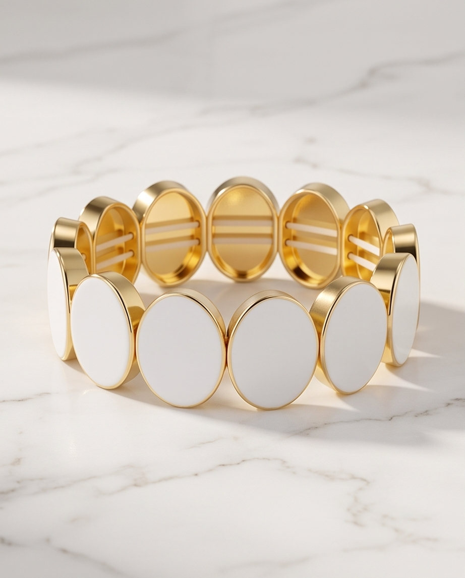 Bracelet élastique coloré – Jaune ou blanc, touche lumineuse