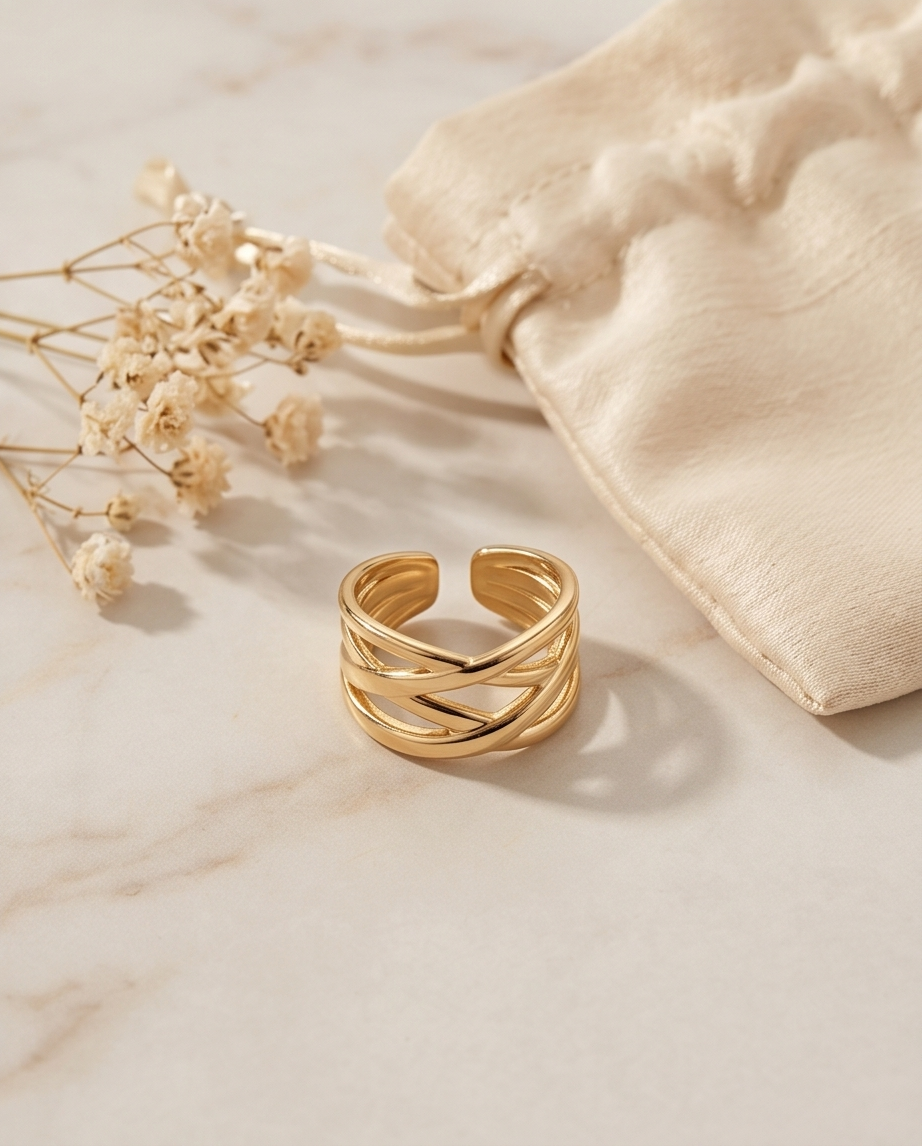 Bague Hola Dorée en Acier Inoxydable ✨🌞