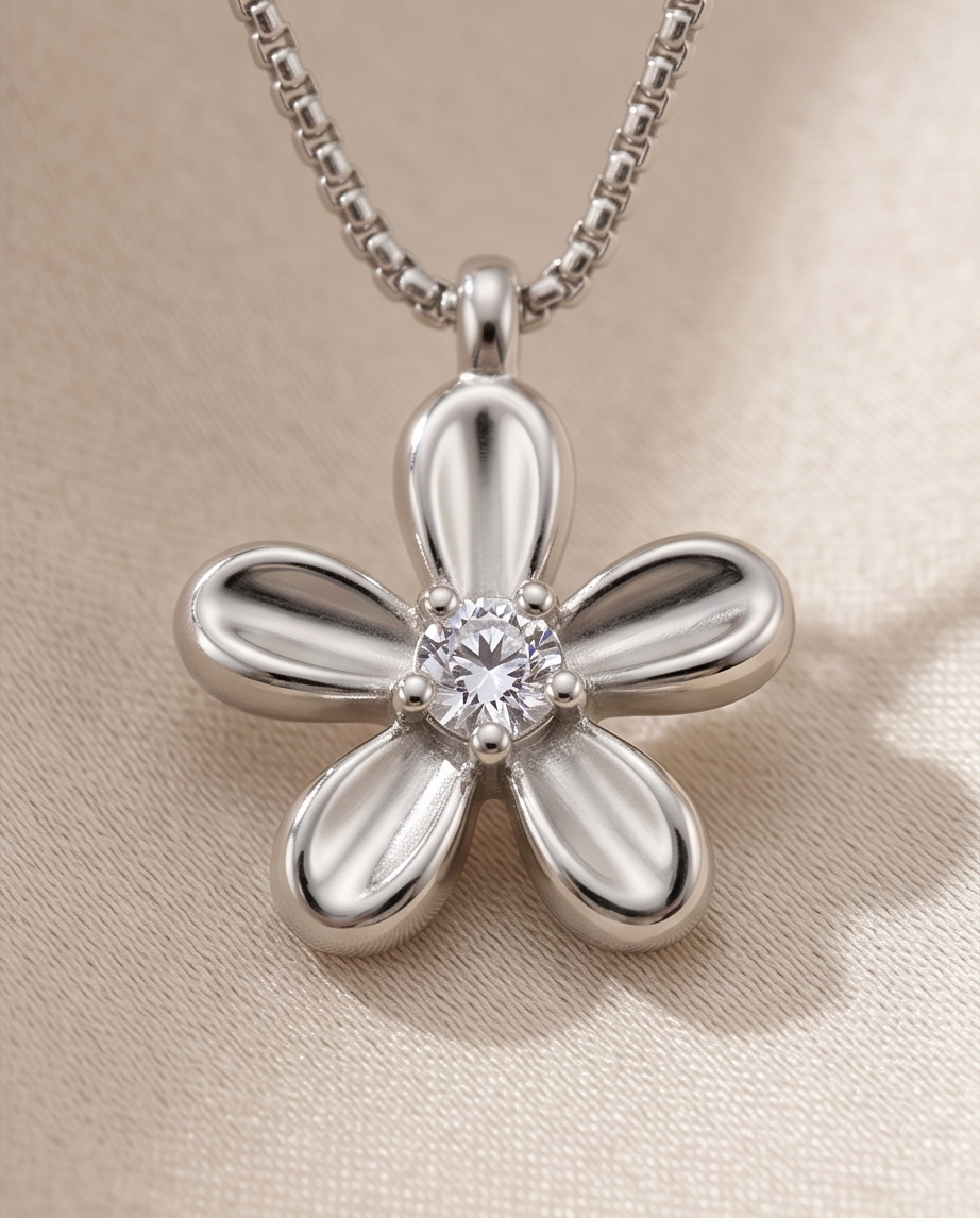 Stainless steel Flower necklace – Glow effortless