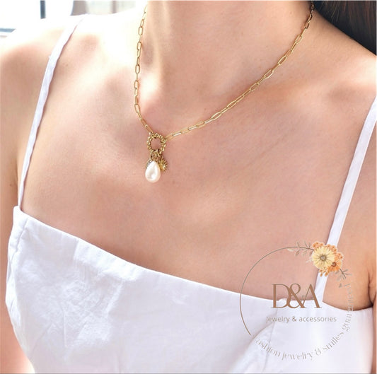 Collier chaîne perlé Runa