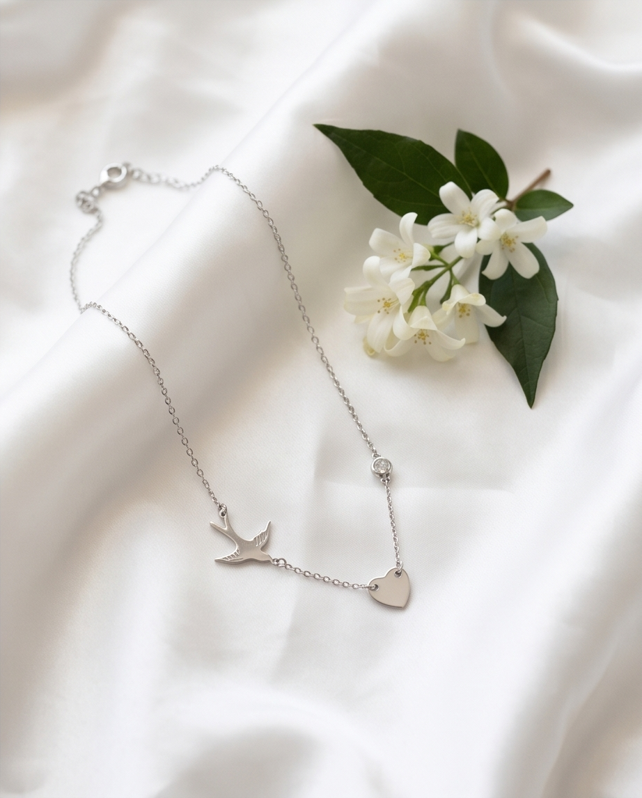 Collier Oiseau Argenté ✨🕊️