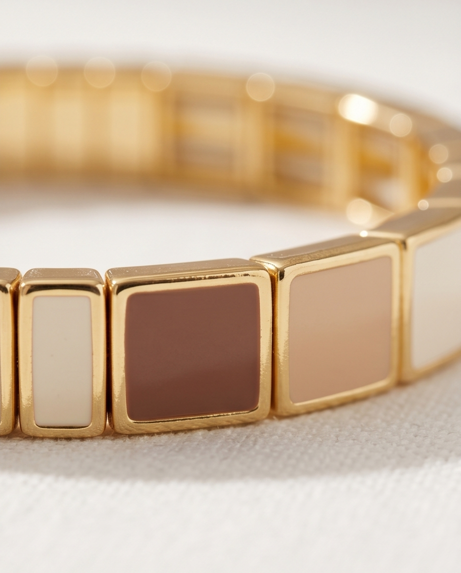 Huye Beige Elastic Bracelet - Natural & Trendy Vibe