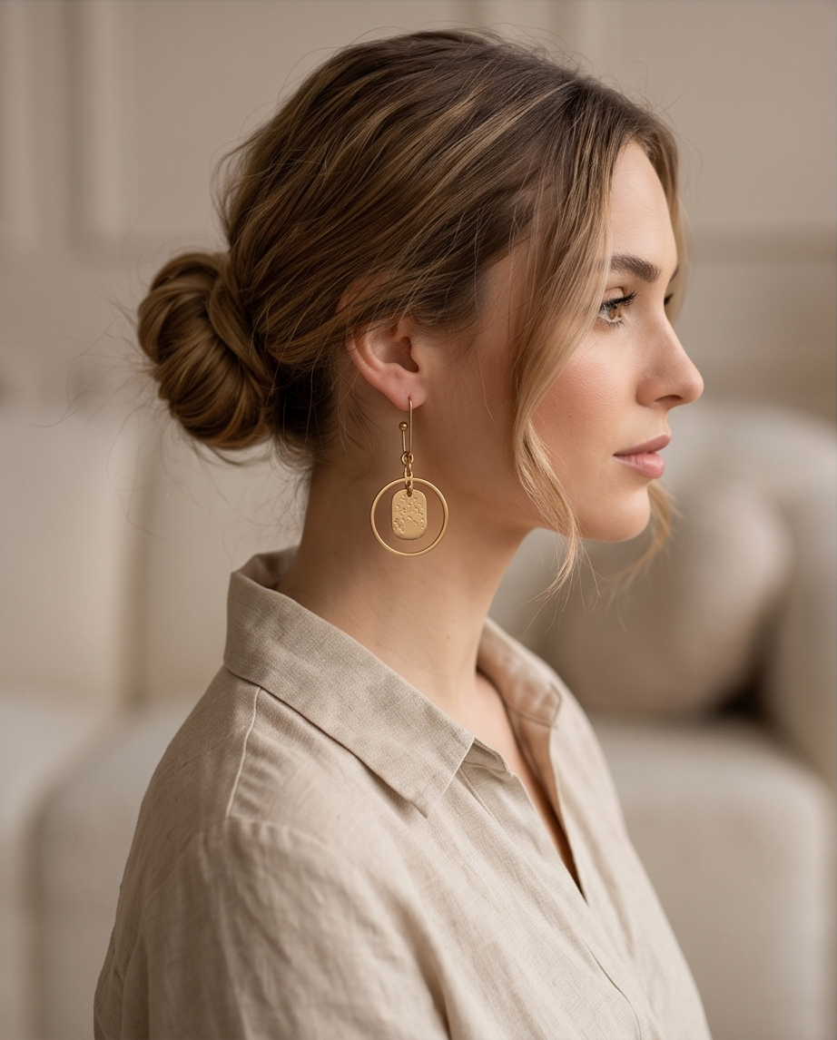 Boucles d'oreilles pendantes en acier inoxydable