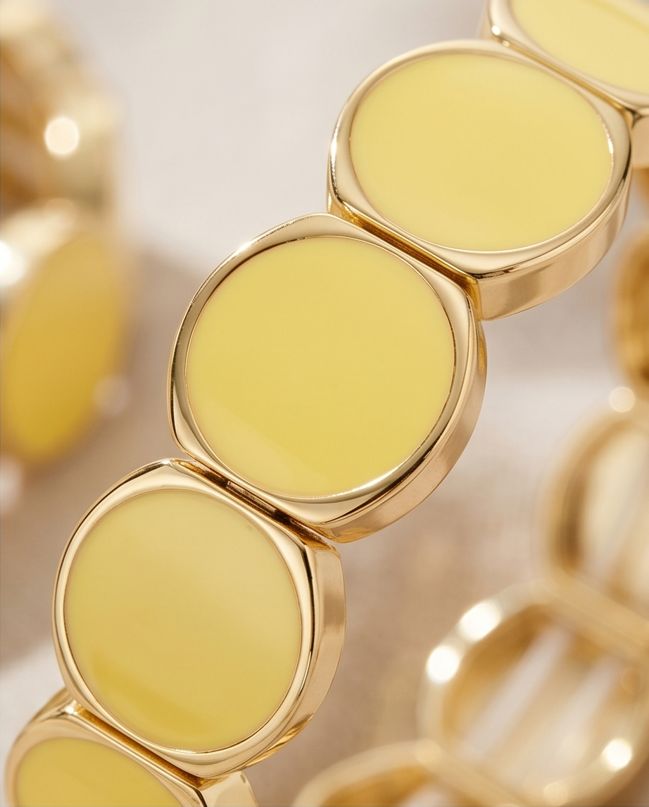 Bracelet élastique coloré – Jaune ou blanc, touche lumineuse