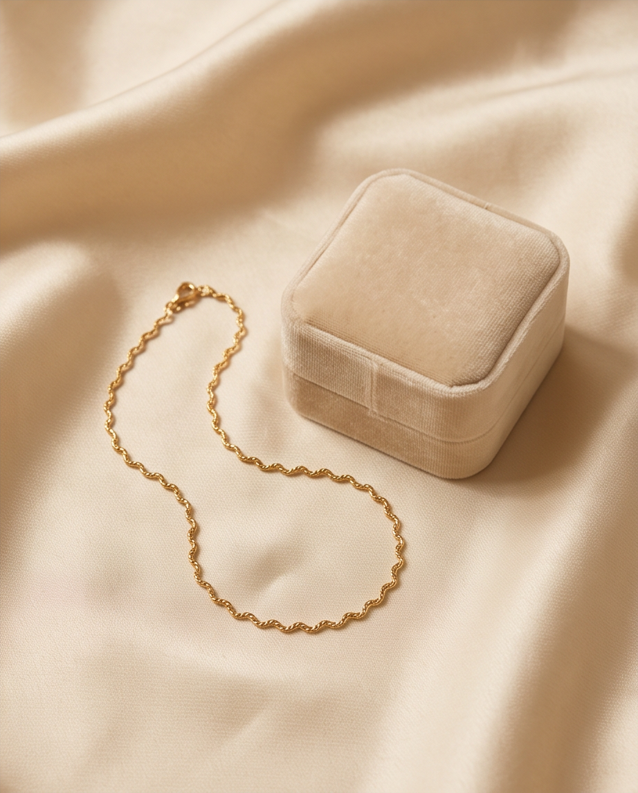 Collier Ondine en acier inoxydable doré