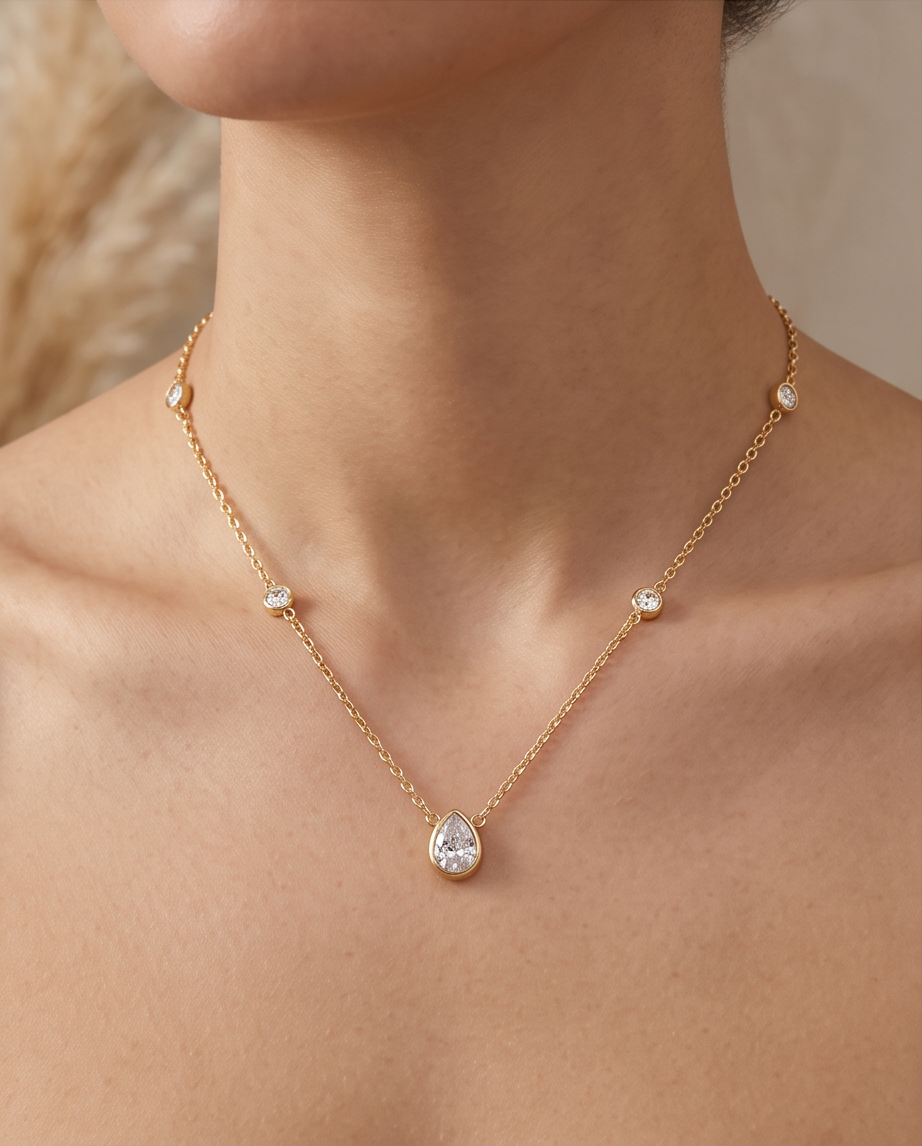Collier Élise en acier inoxydable – Doré ou Argenté