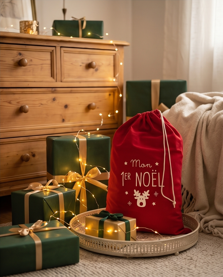 Red Christmas stocking – My first Christmas