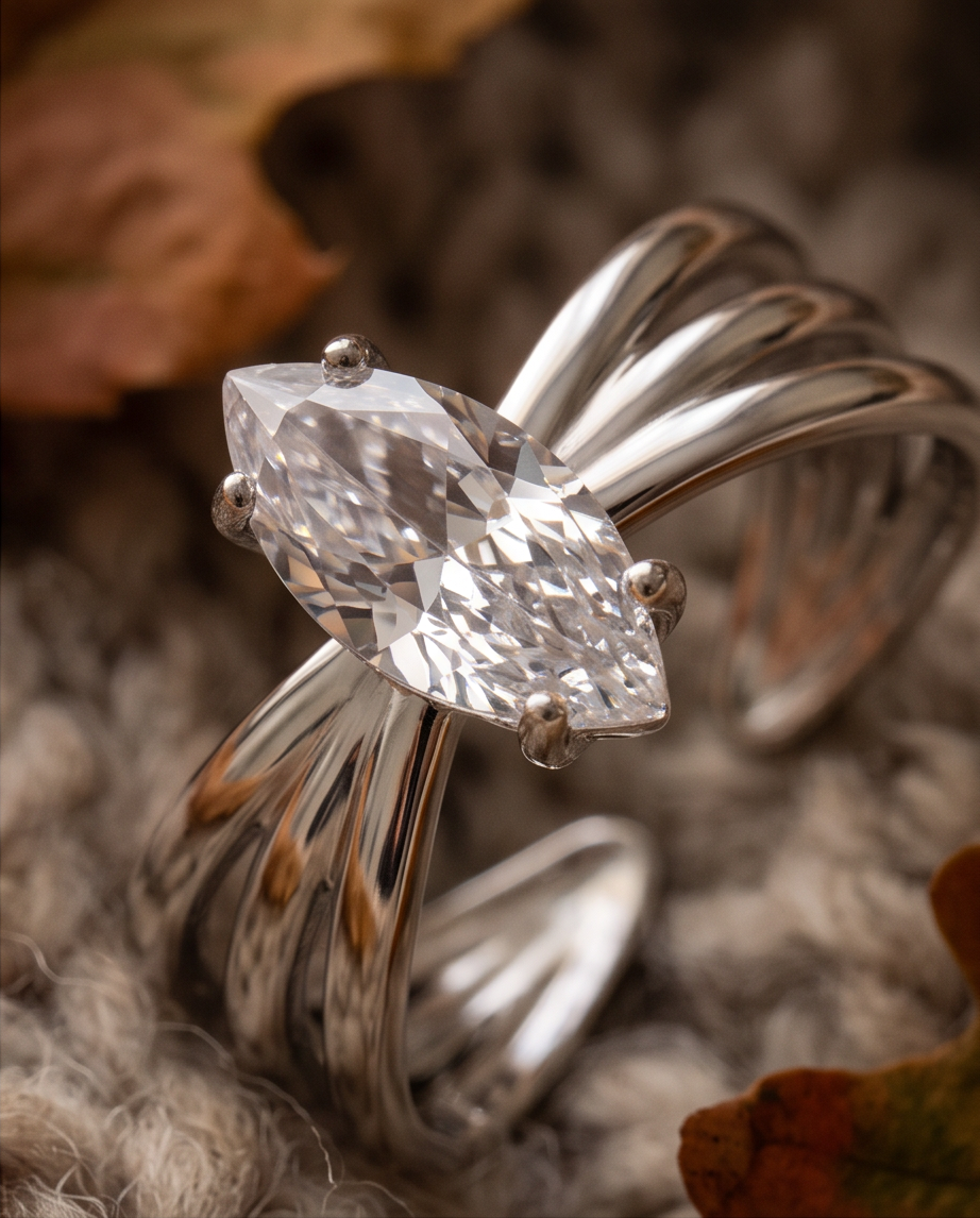 Bague Naïa en acier inoxydable argentée