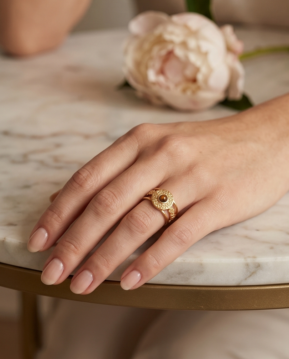 Bague Julia Oeil de tigre - acier inoxydable