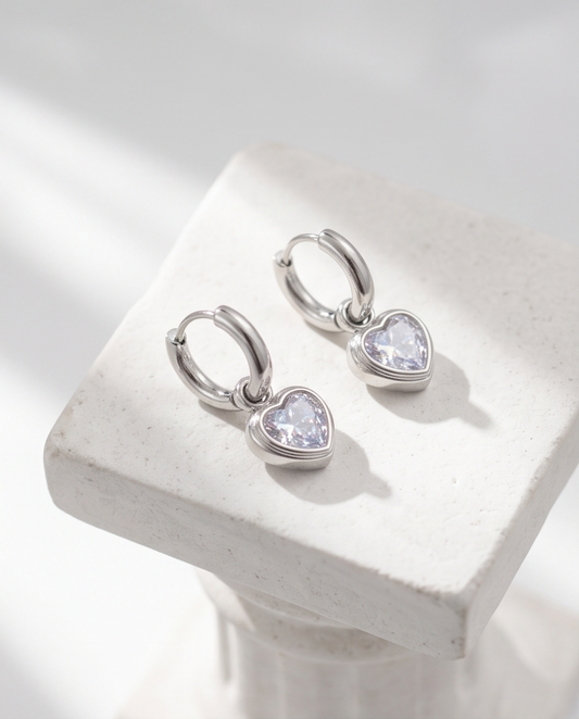 Boucles d’oreilles cœur – Douceur & lumière