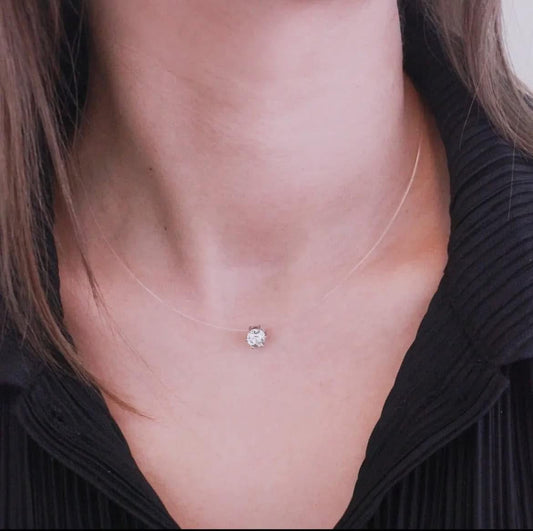 Collier Solitaire blanc
