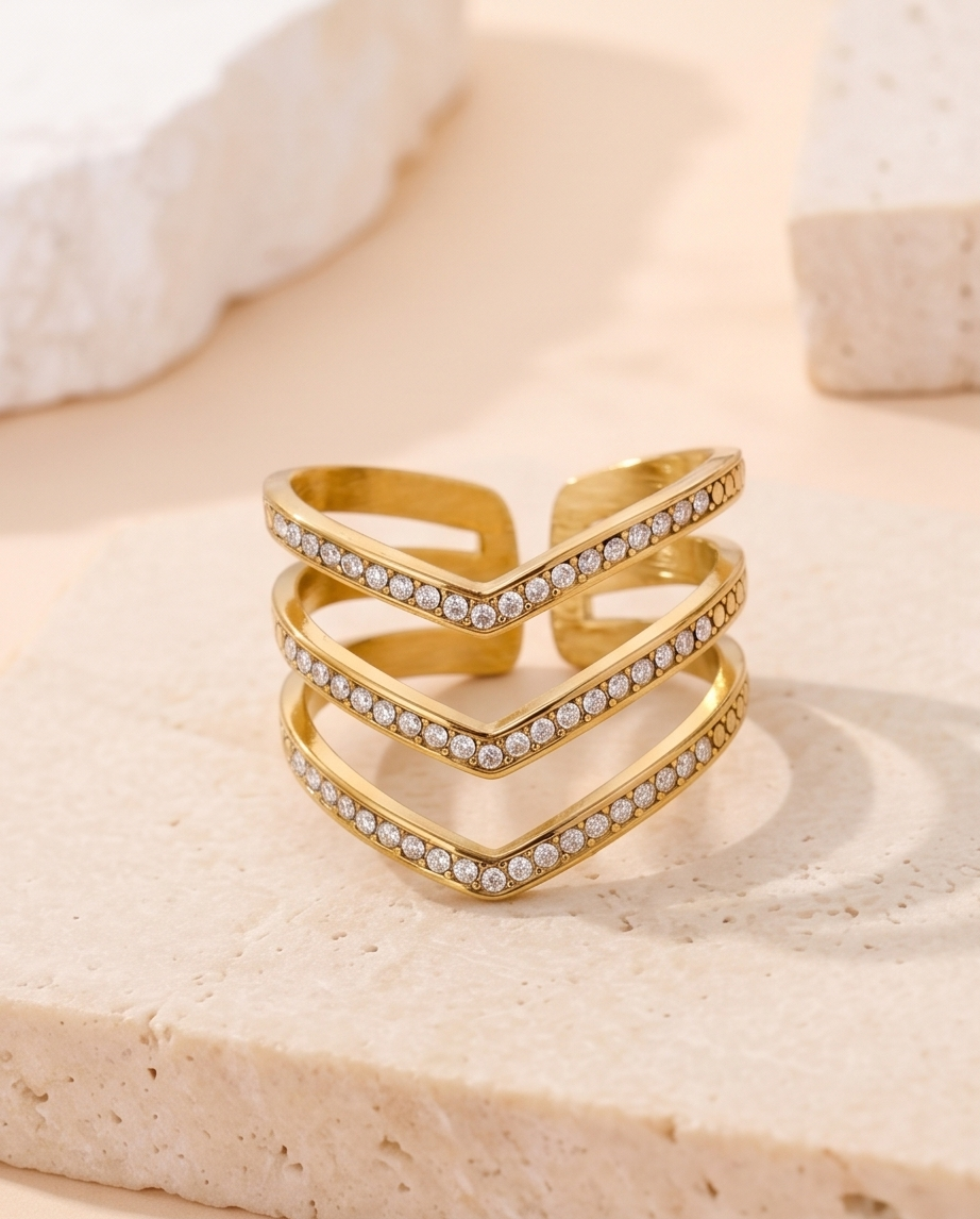 Bague Livia dorée – Glow discret