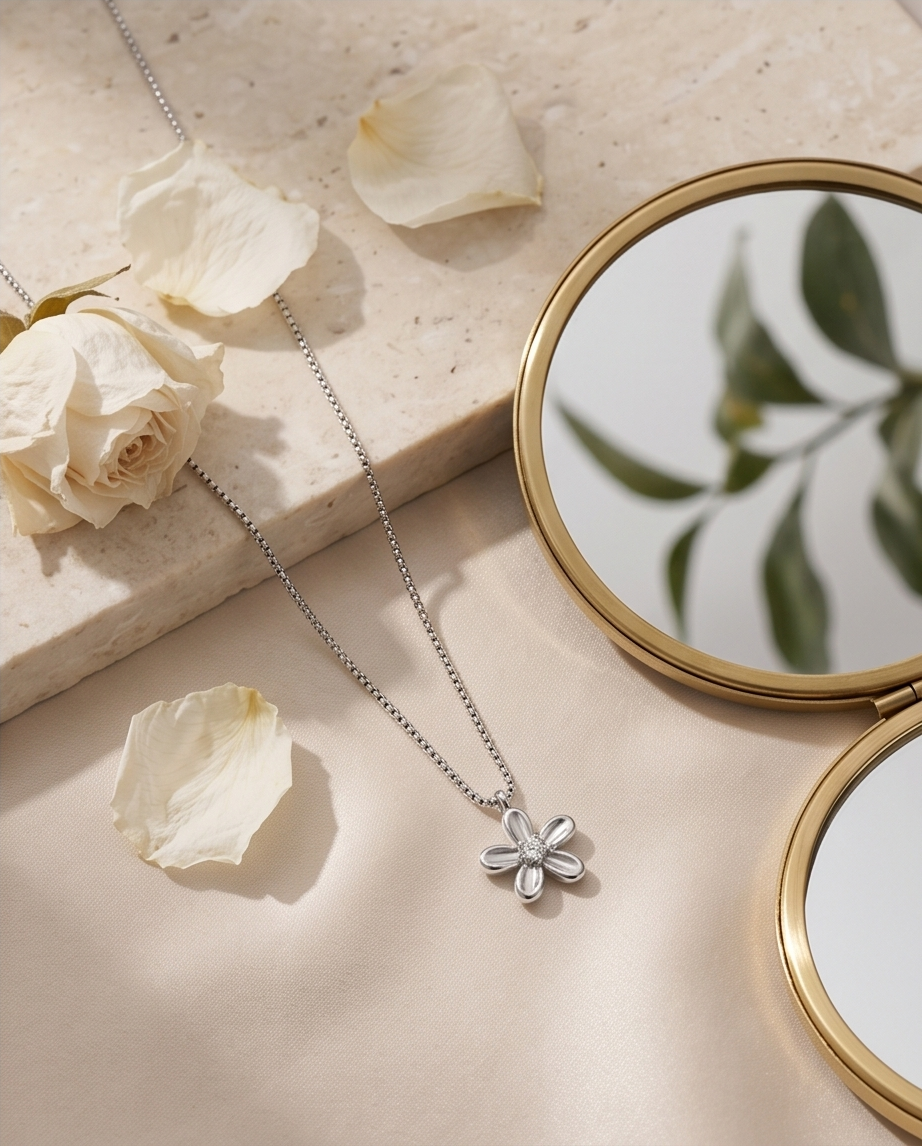 Stainless steel Flower necklace – Glow effortless