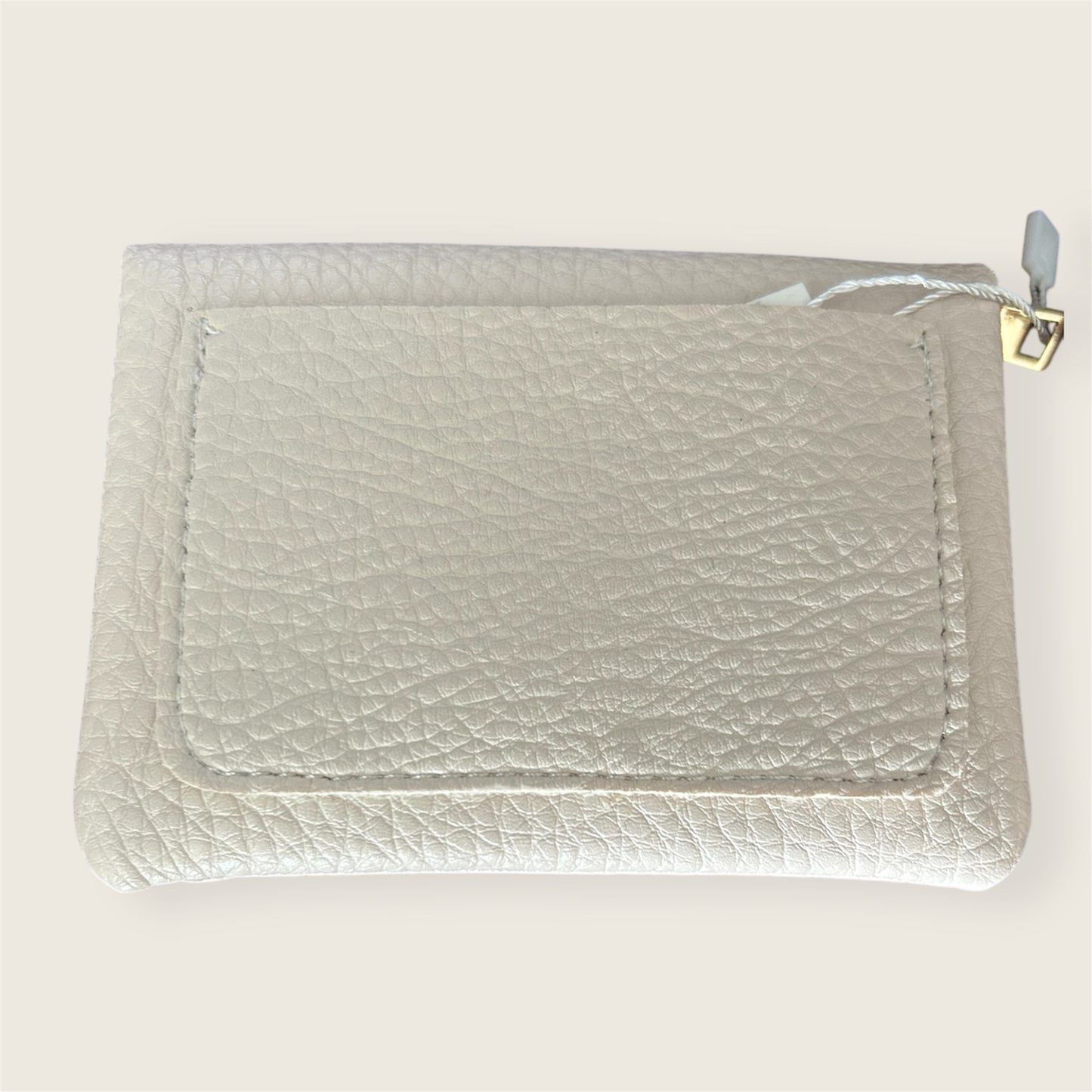 Porte monnaie double beige clair