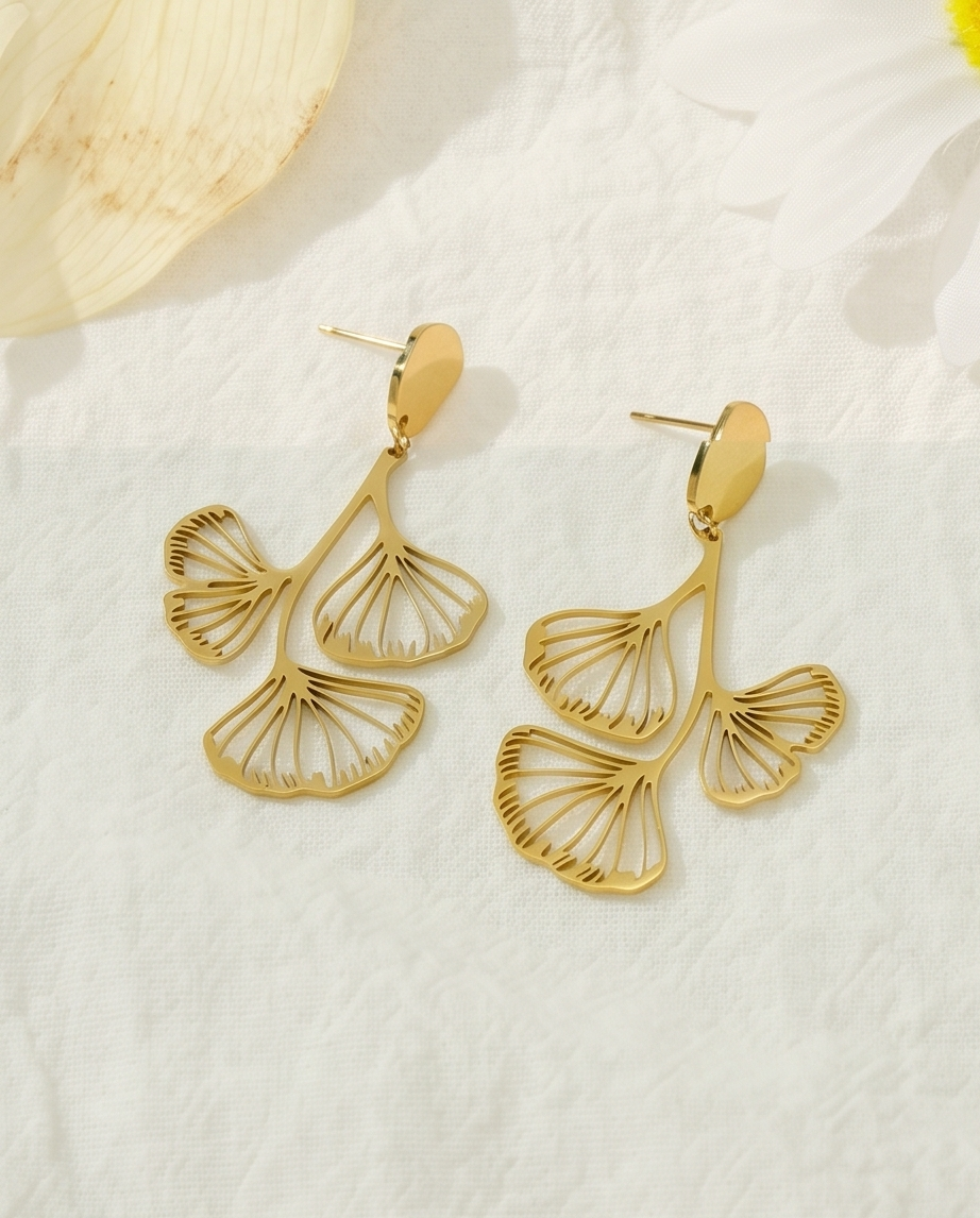 ✨ Boucles Ginkgo – L’élégance naturelle ✨