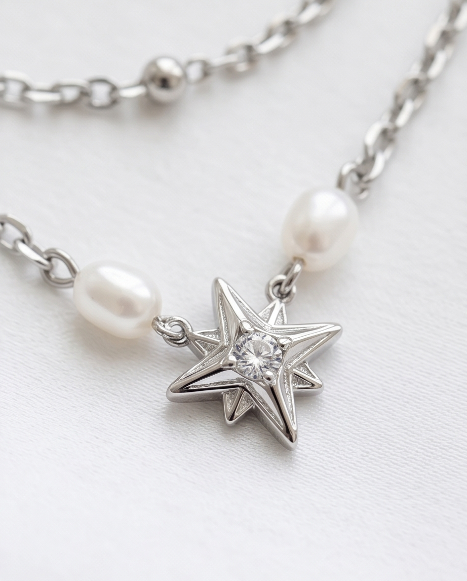 Stainless Steel Pearl Necklace – Glow Clean