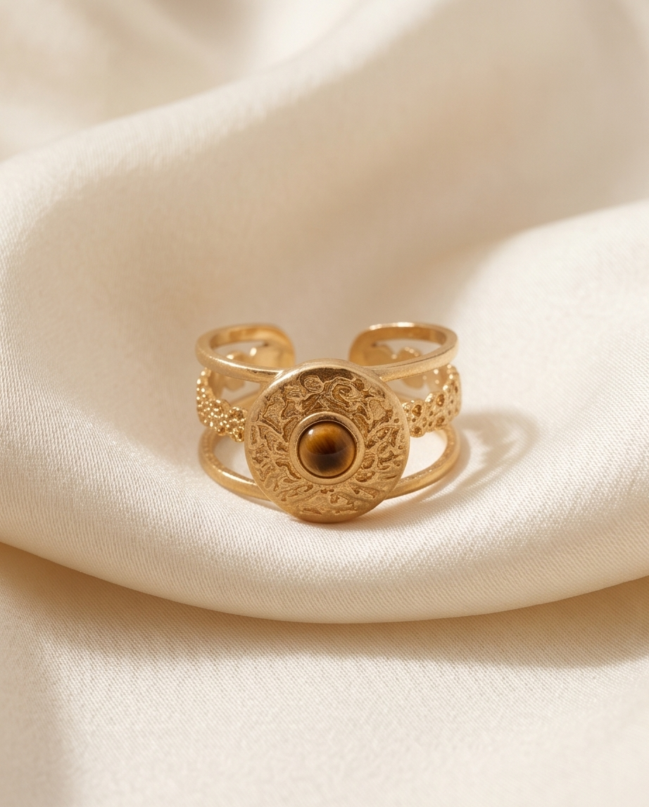 Bague Julia Oeil de tigre - acier inoxydable