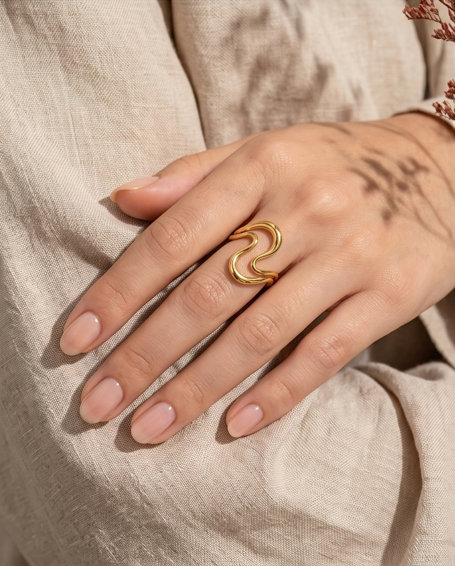 Vergulde ring Sélène ✨