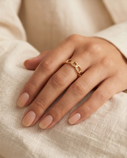 Bague Mireille Dorée en Acier Inoxydable ✨💛