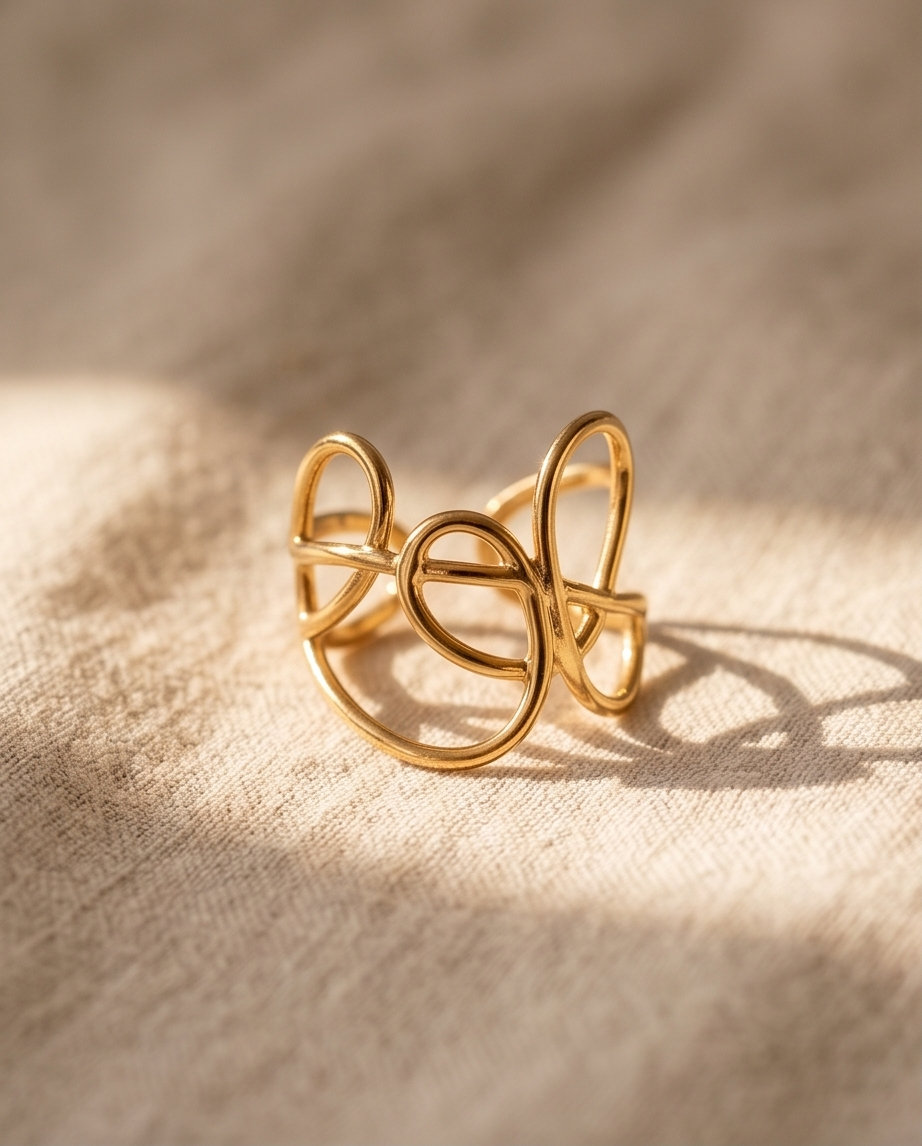 Bague Speak dorée en acier inoxydable waterproof ✨
