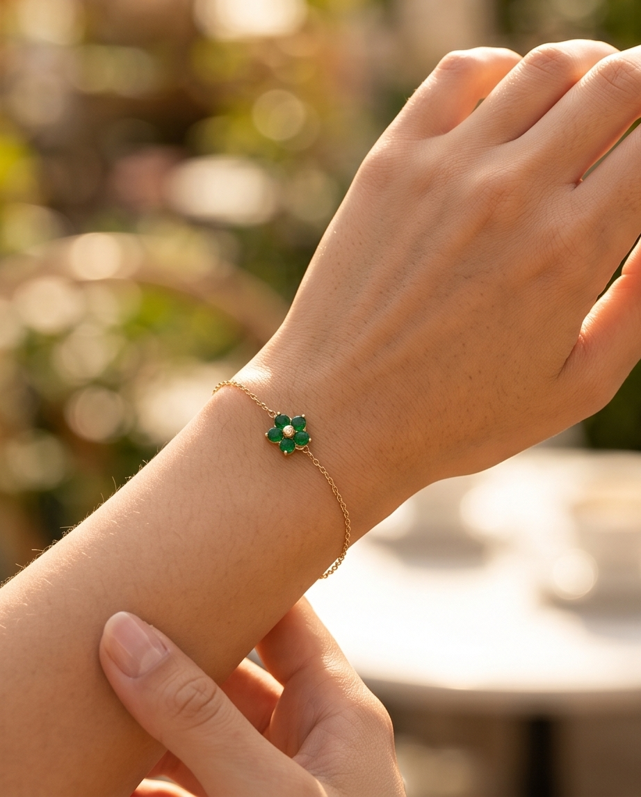 Green Aura Stainless Steel Bracelet – Natural Energy