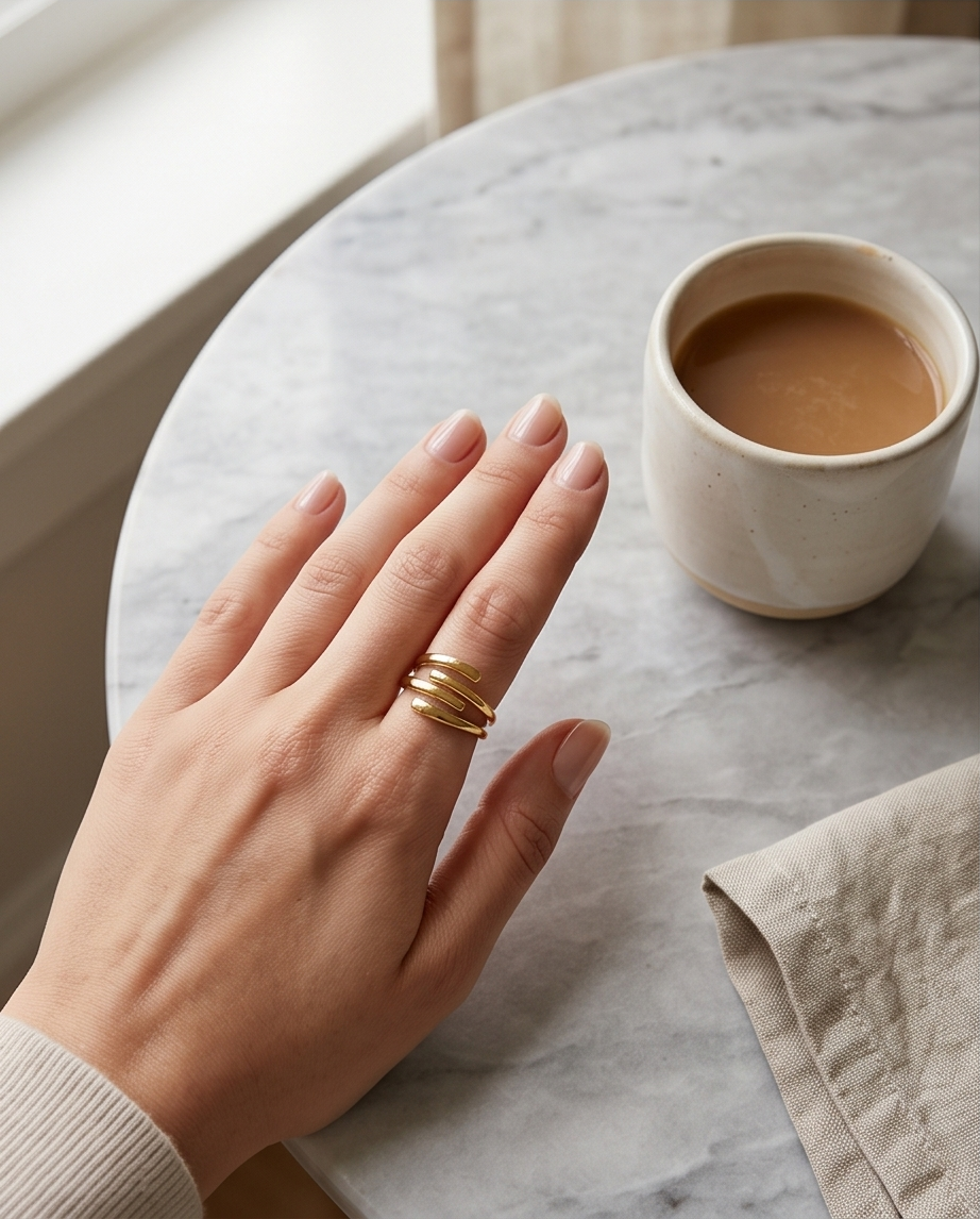 Bague Alba Dorée en Acier Inoxydable ✨💛