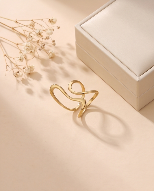 Bague Manon dorée en acier inoxydable ✨