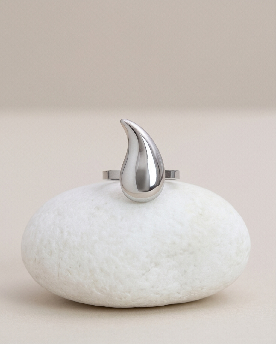 Verstelbare druppelring: zilver
