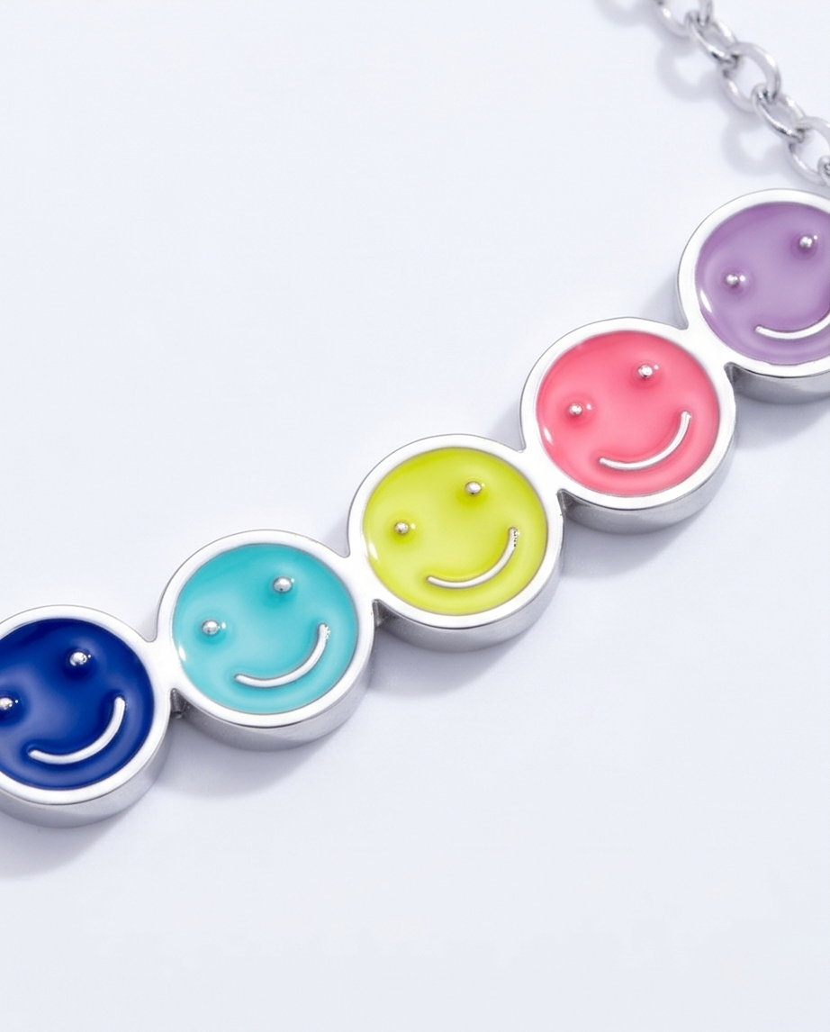Roestvrijstalen Smiley Ketting – Dagelijkse elegantie