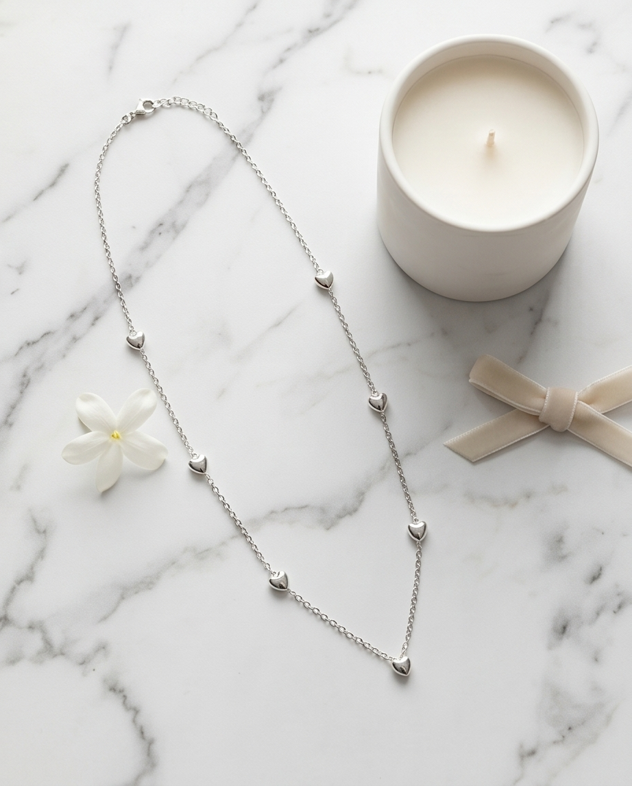 Gold & Silver Hearts Necklace in Stainless Steel 💖✨