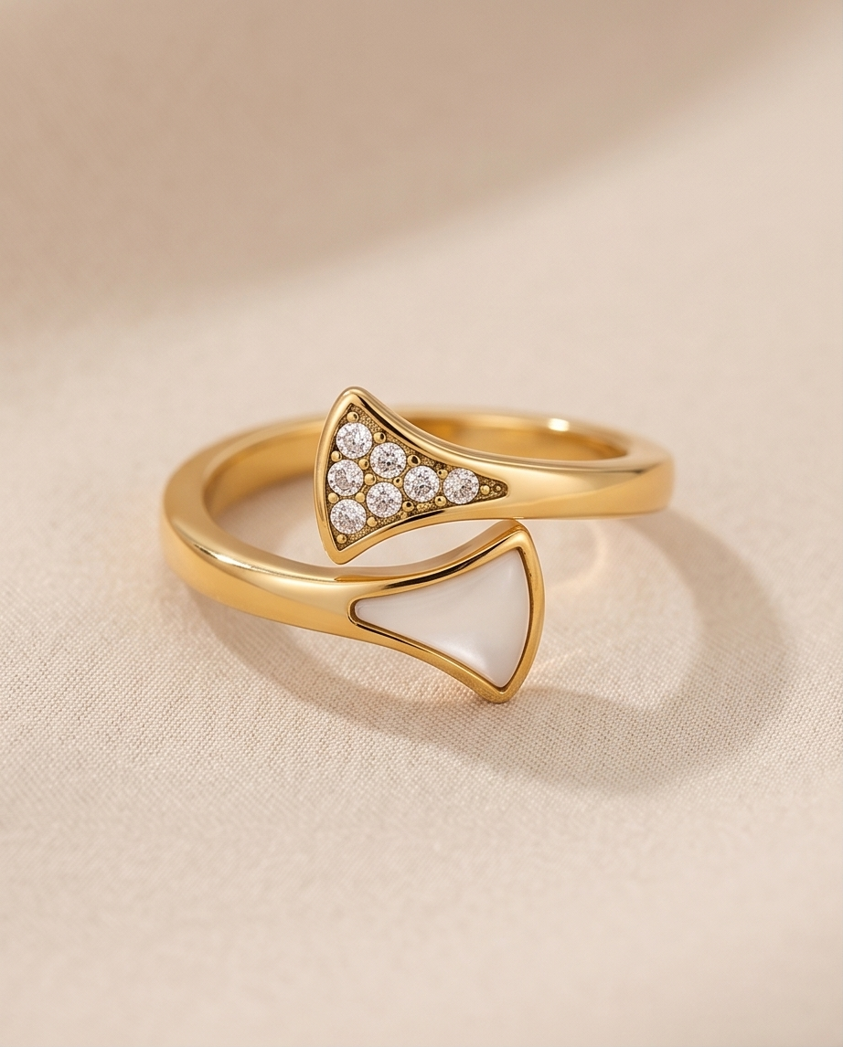 Bague Ginko Dorée en Acier Inoxydable ✨🍃