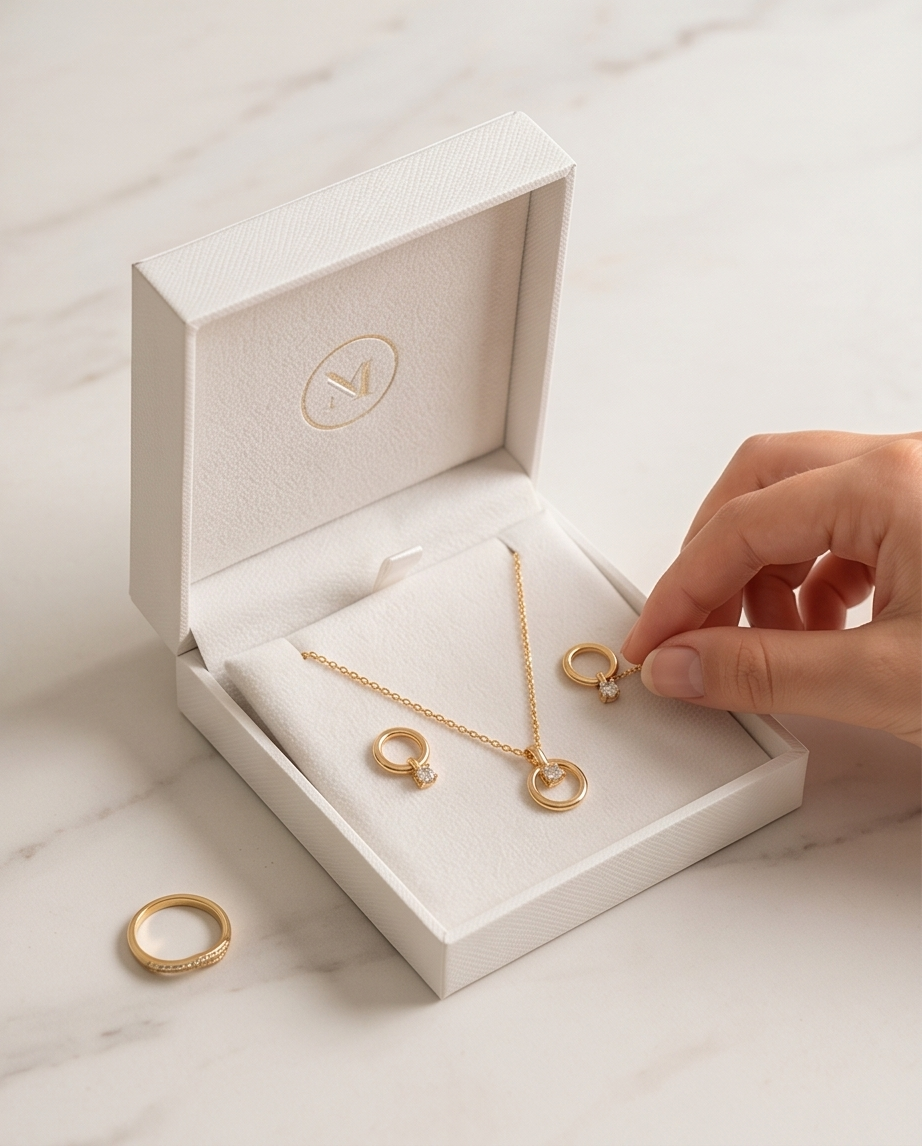 Sieradenset Mia goud - Natuurlijke elegantie