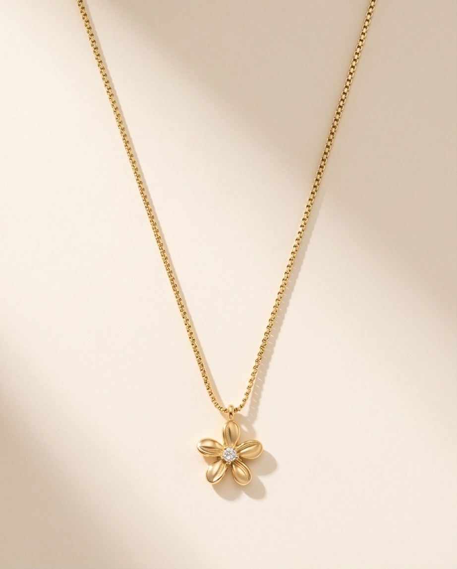 Stainless steel Flower necklace – Glow effortless