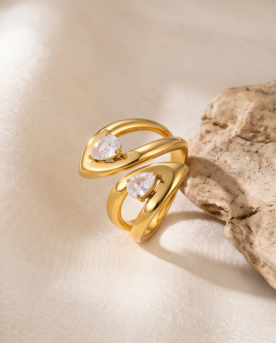 Bague Jade en acier inoxydable – Doré ou Argenté
