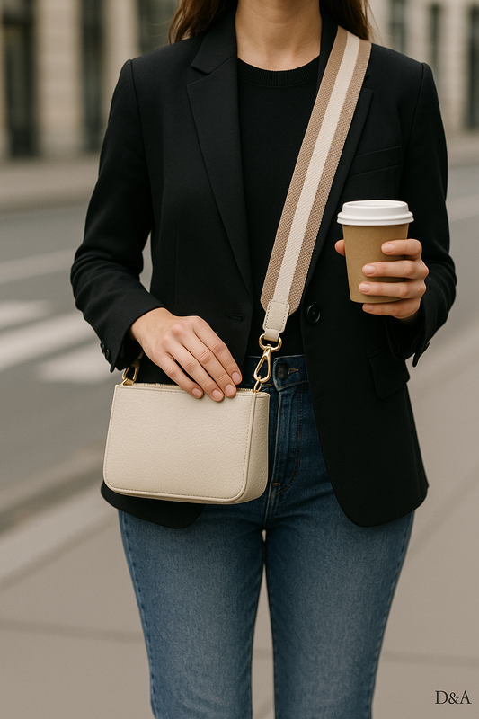 Sac Bandoulière cuir: Beige