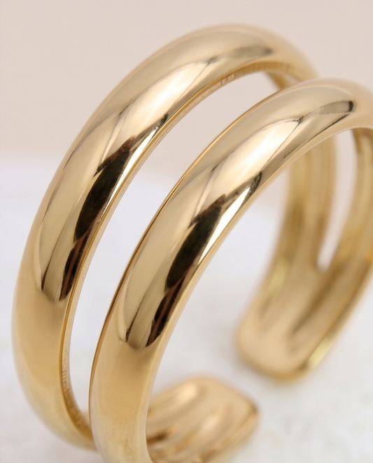 Dubbele ring falanxring: goud