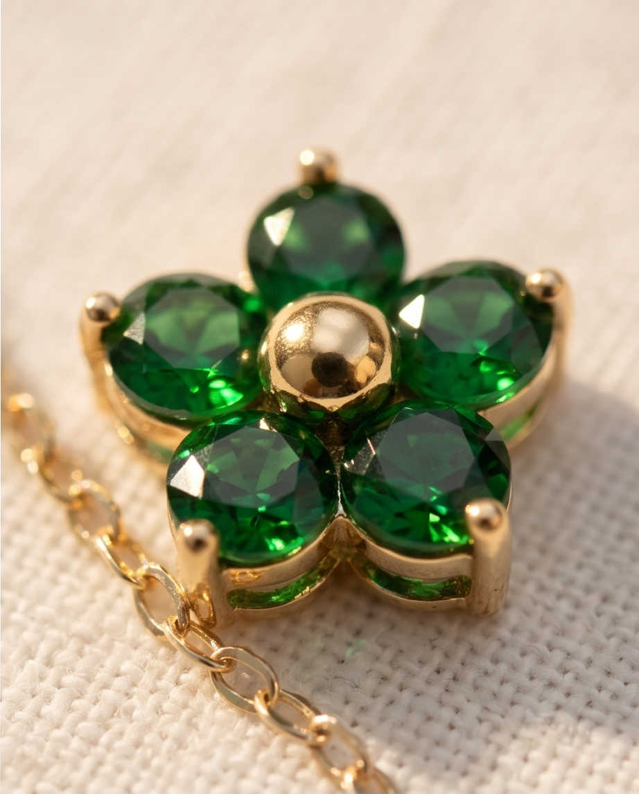 Green Aura Stainless Steel Necklace – Natural Energy