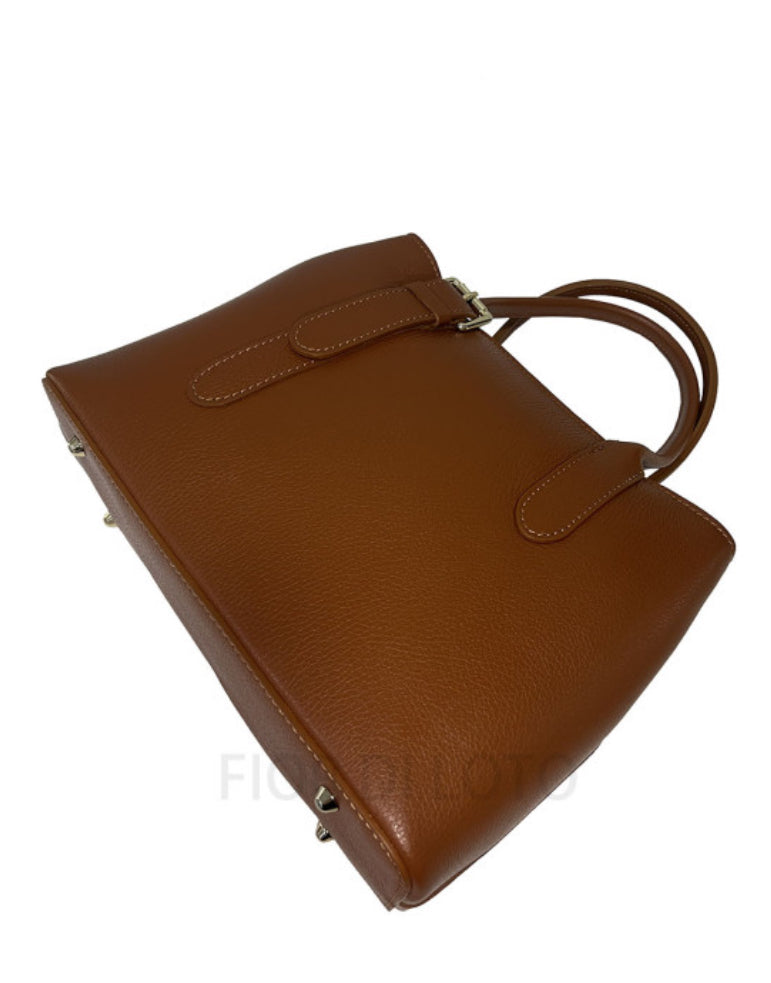 Leren handtas - Ernesta Camel