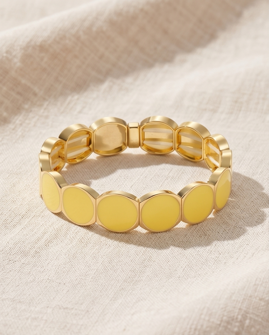Bracelet élastique coloré – Jaune ou blanc, touche lumineuse