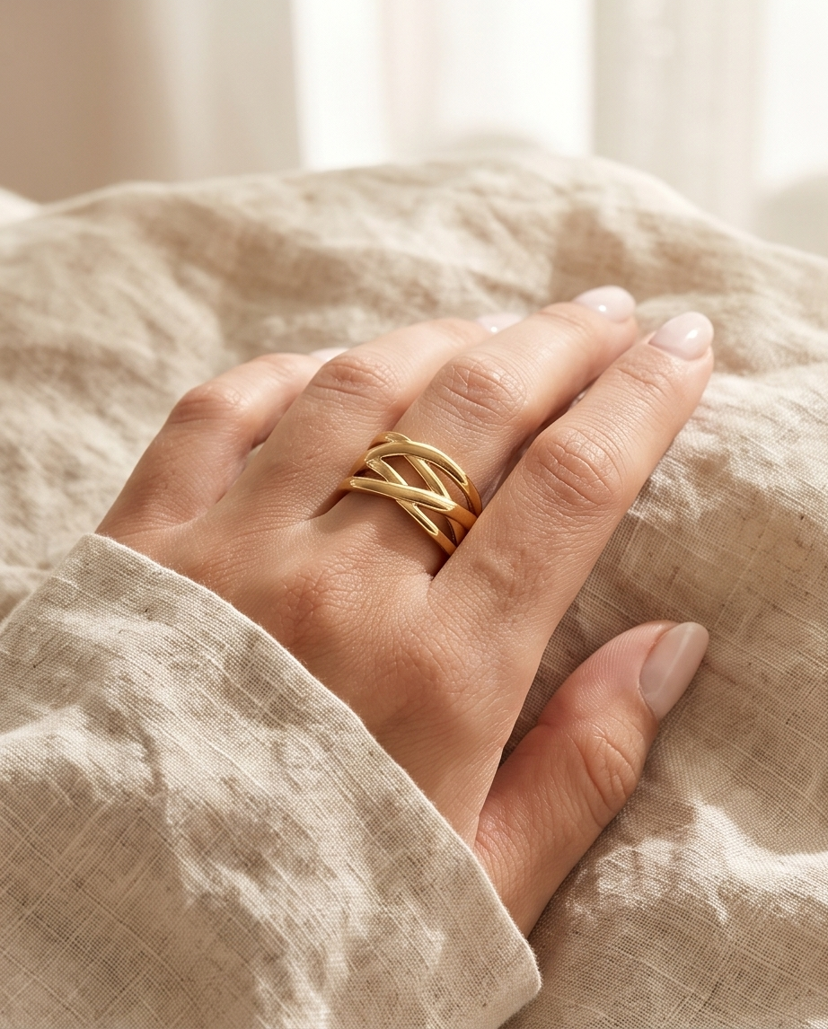 Bague Hola Dorée en Acier Inoxydable ✨🌞