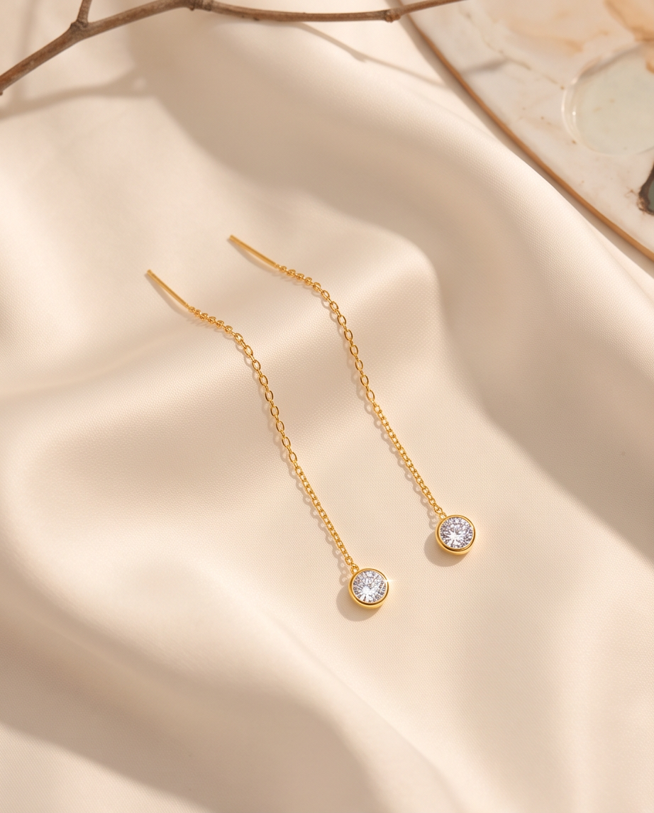Boucles d’oreilles Stella pendantes en acier inoxydable – Doré ou Argenté