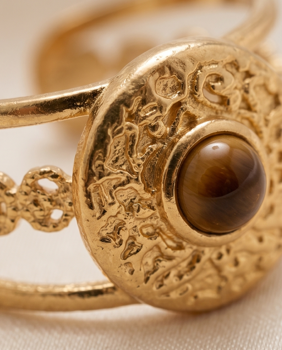 Bague Julia Oeil de tigre - acier inoxydable